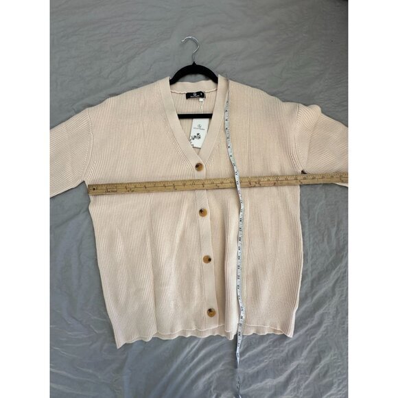 NWT Lillusory Womens Cream Cardigan Medium long sleeve‎ buttons viscose v-neck - Picture 7 of 7